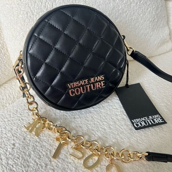 Versace Jeans‎ Couture Black Round Crossbody, 100% AUTHENTIC - Picture 1 of 17
